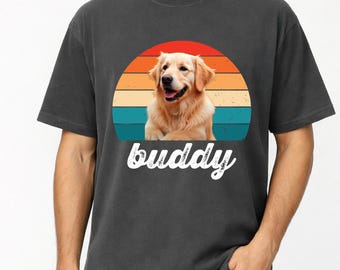 Custom Photo Dog Name Shirt, Personalized Pet Memorial Tee for Owner