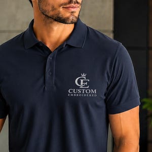 Custom Embroidered Polo Shirt, Business Logo, Company Uniform Shirt