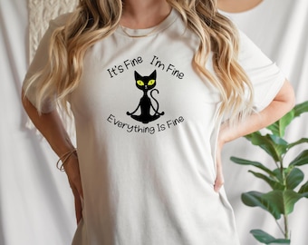 Maglietta divertente con gatto nero: regalo sarcastico per gli amanti dei gatti