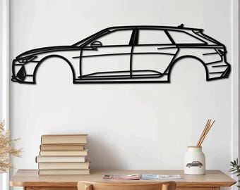 High Performance Sport Wagon Metal Wall Art, Aggressive Modern Silhouette, Luxury Garage Decor, Automotive Enthusiast Gift, Fathers Day Gift