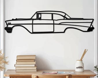 Iconic 50s Classic Car Metal Wall Art, Vintage American Coupe Silhouette, Retro Garage Decor, Automotive Enthusiast Gift, Fathers Day Gift