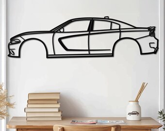 Modern American Muscle Sedan Metal Wall Art, Widebody Performance Silhouette, Garage Decor, Automotive Enthusiast Gift, Fathers Day Gift