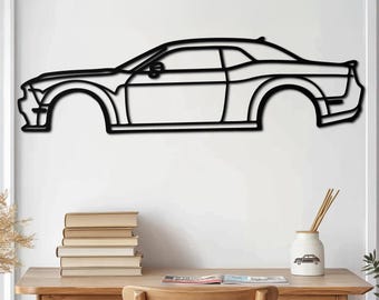 Supercharged American Muscle Coupe Metal Wall Art, Performance Silhouette, Garage Decor, Automotive Enthusiast Gift, Fathers Day Gift