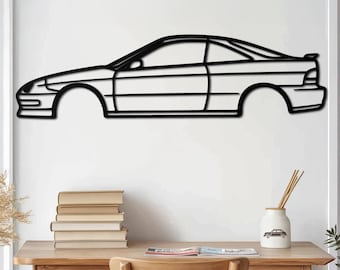 Classic JDM Sport Coupe Metal Wall Art, Sleek Lightweight Performance Silhouette, Retro Garage Decor, Automotive Gift, Fathers Day Gift
