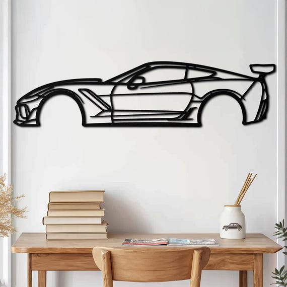 Metal Car Wall Art, Car Enthusiast Gift, Racing Car Sign