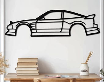 Classic JDM Sport Coupe Metal Wall Art, Sleek Turbo Performance Silhouette, Retro Garage Decor, Automotive Enthusiast Gift, Fathers Day Gift