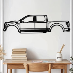 Modern Off-Road Pickup Metal Wall Art, 2010s Rugged Performance Silhouette, Adventure Garage Decor, Automotive Gift, Fathers Day Gift