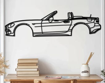 Convertible Sports Car Metal Wall Art, Classic Roadster Silhouette, Car Enthusiast Gift, Garage Decor, Automotive Wall Decor