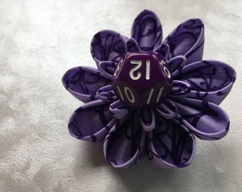 Threads of Chaos Dice Flower Hair Clip