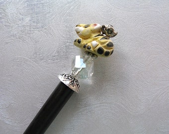 Lina the Leopard Beaded Hair Stick