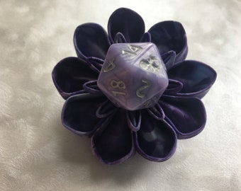 Violet Diviner Dice Flower Hair Clip