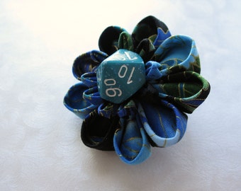 Water Sprite Kanzashi Dice Flower Hair Clip