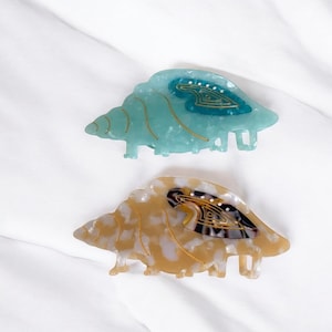 Ocean Beach Series Hair Claw Clip - Hippocampus & Jellyfish Design for Women - Perfect Hair Accessory Gift for Girls.