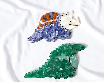 Dinosaur Hair Claw Clip | Acetate Kawaii Cartoon Grab Clip