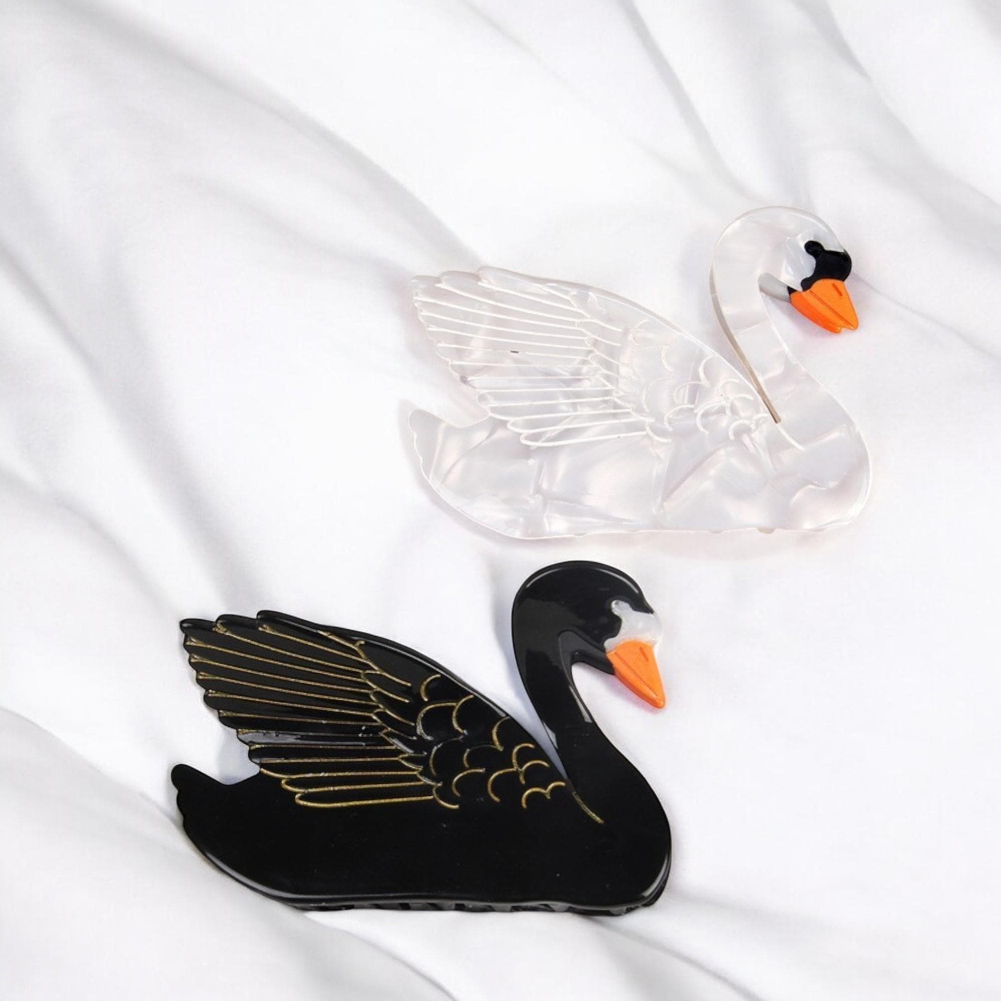 ヘアアクセサリー [TATIANA] Black Swan Ribbon Hair Crow Clip TATIANA] Black Swan Ribbon Hair Crow Clip (TATIANA/ヘア