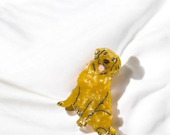 Handmade Speckled Acetate Teddy Dog Hair Claw Clip