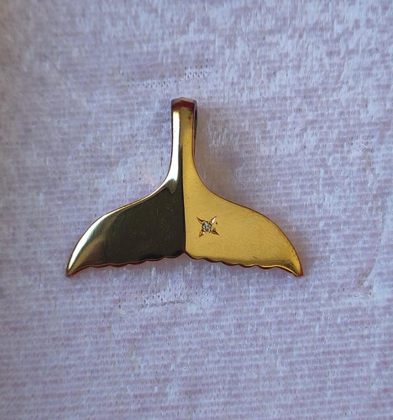 Pendentif vintage queue de poisson en argent 925 … - image 1