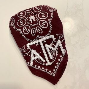 Hand Embroidered &quot;Game Day&quot; Bandana: Custom School Pride