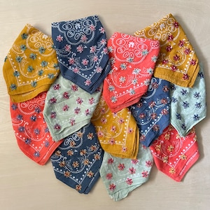 Hand Embroidered Bandana | Name Hair Scarf | Personalized Bandana | Embellished Bandana | Custom Bridesmaid Bandana | Bachelorette Bandana