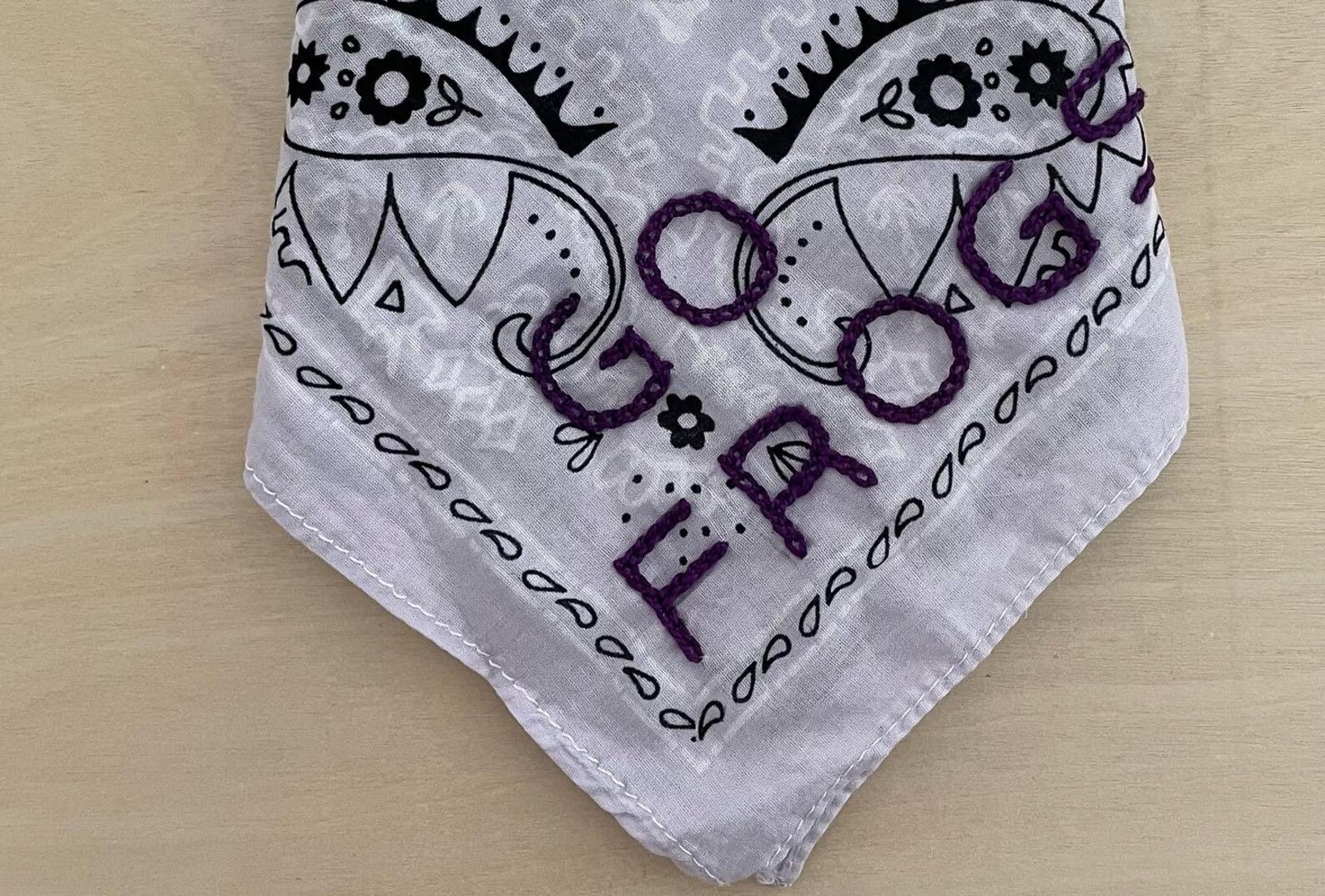 Hand Embroidered Bandana Game Day Necktie Hatband or Face Etsy