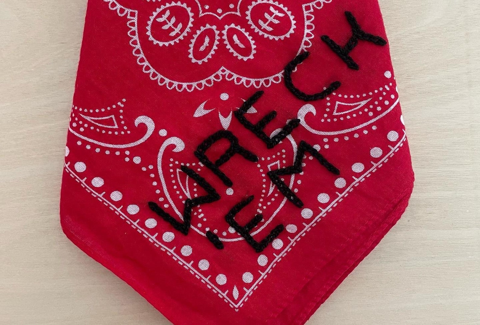 Hand Embroidered Bandana Game Day Necktie Hatband or Face Etsy