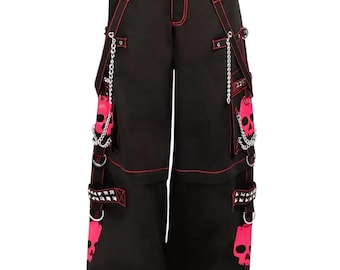 Y2K Baggy Black Opium Pocket Jeans Gothic Pants Oversized