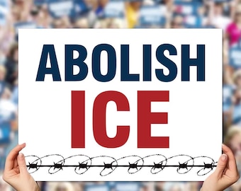 Carteles de protesta "Abolir ICE", póster de activista político anti-Trump, Justicia para Renee (descarga digital)