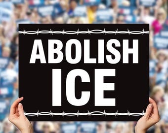 Abolish ICE Protest Sign, No Kings Political Activist Poster, Resist, Anti Trump (Digital Download)