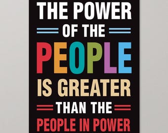 Power to the people Demonstration: Widerstand gegen den Faschismus, Anti-Trumpf Keine Könige Kundgebung Poster (Digitaler Download)
