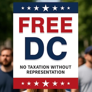 FREE DC Protest Sign – Pro Democracy Poster: Workers Over Billionaires, Defend Democracy (Digital Download)