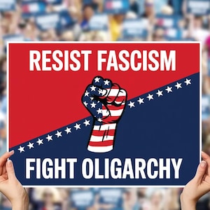 Resist Fascism Protest Poster: Social Justice Activist Art (Digital Download)