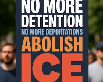 Cartel de protesta "Abolir ICE": Póster de derechos de inmigración (Descarga digital, 45,7 x 60,9 cm)