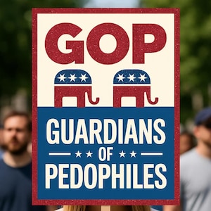 Anti-GOP Protest Sign: Defend Democracy Activist Poster (Digital Download)
