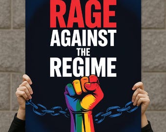 Anti Trump Protest Sign, Rage Against the Regime Protest Sign, Anti Trump Immigration Rights Sign, Abolish ICE Sign, Immigrant Rally Poster