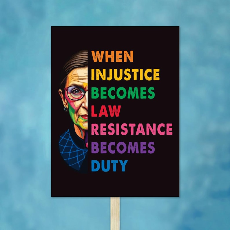 Ruth Bader Ginsburg Protest Poster: Social Justice Sign (digital ...