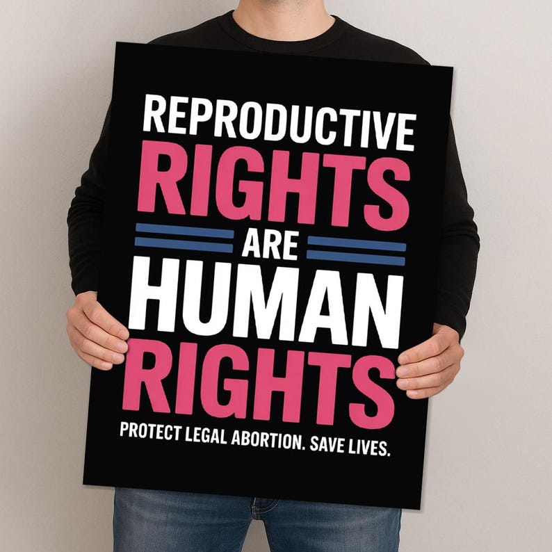 Reproductive Rights Protest Poster, Uterus Fist Feminist Art, Anti ...