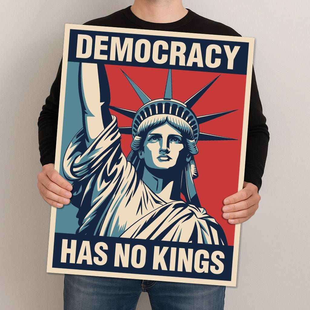 Democracy Has No Kings Protest Sign: Liberty Anti Trump, Resist Fascism ...
