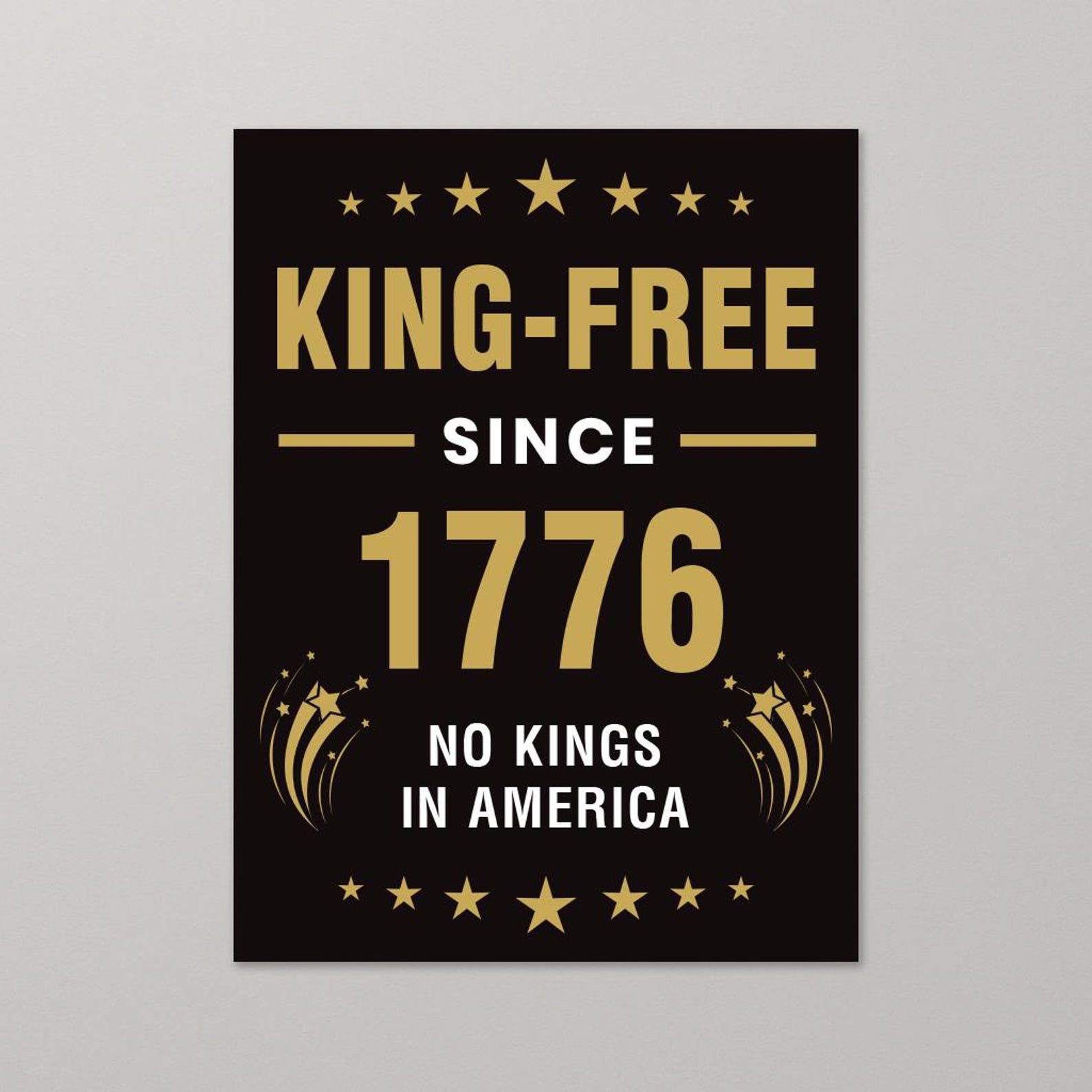 King-free Since 1776 Protest Sign, No Kings in America Poster, Anti ...