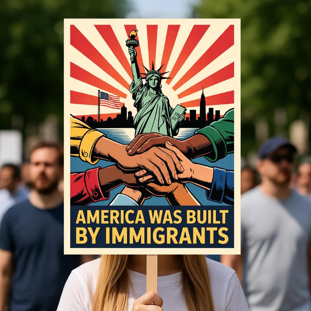 Printable Immigration Rights Immigration Rights Protest Sign, No Kings Social Justice Poster, Anti ...