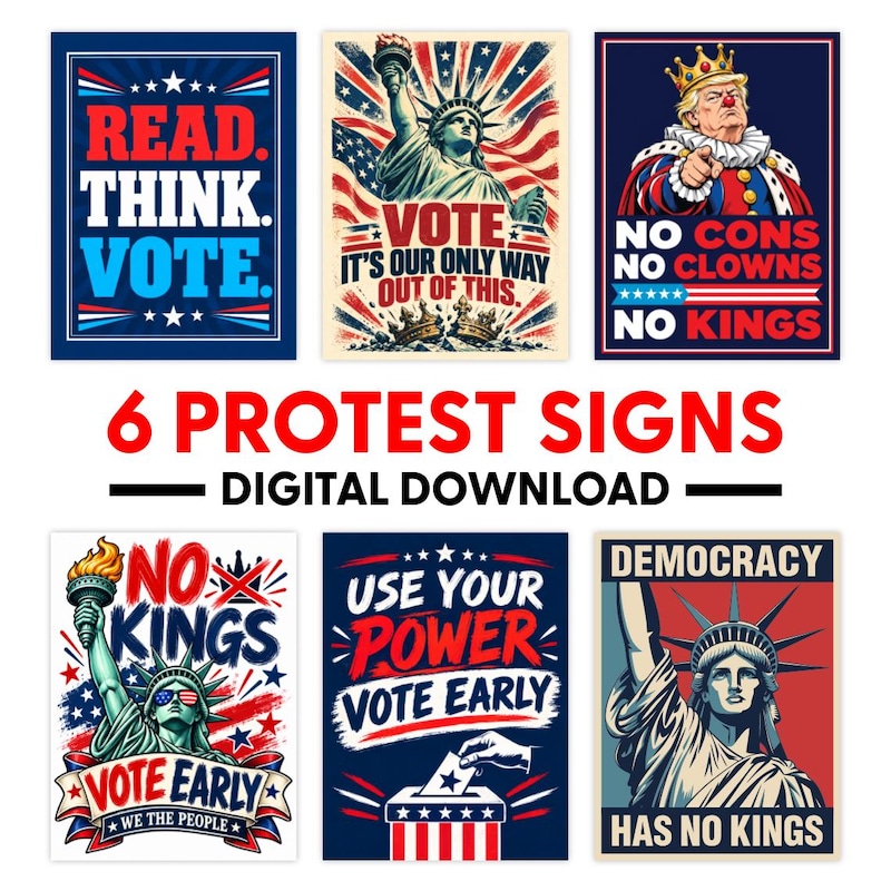 No Kings Protest Poster - Etsy