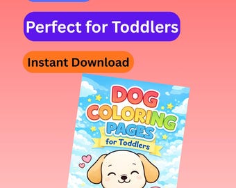 Dog Coloring Pages for Toddlers, Easy Puppy Coloring Book, Cute Printable for Kids Ages 3–6, Instant Download