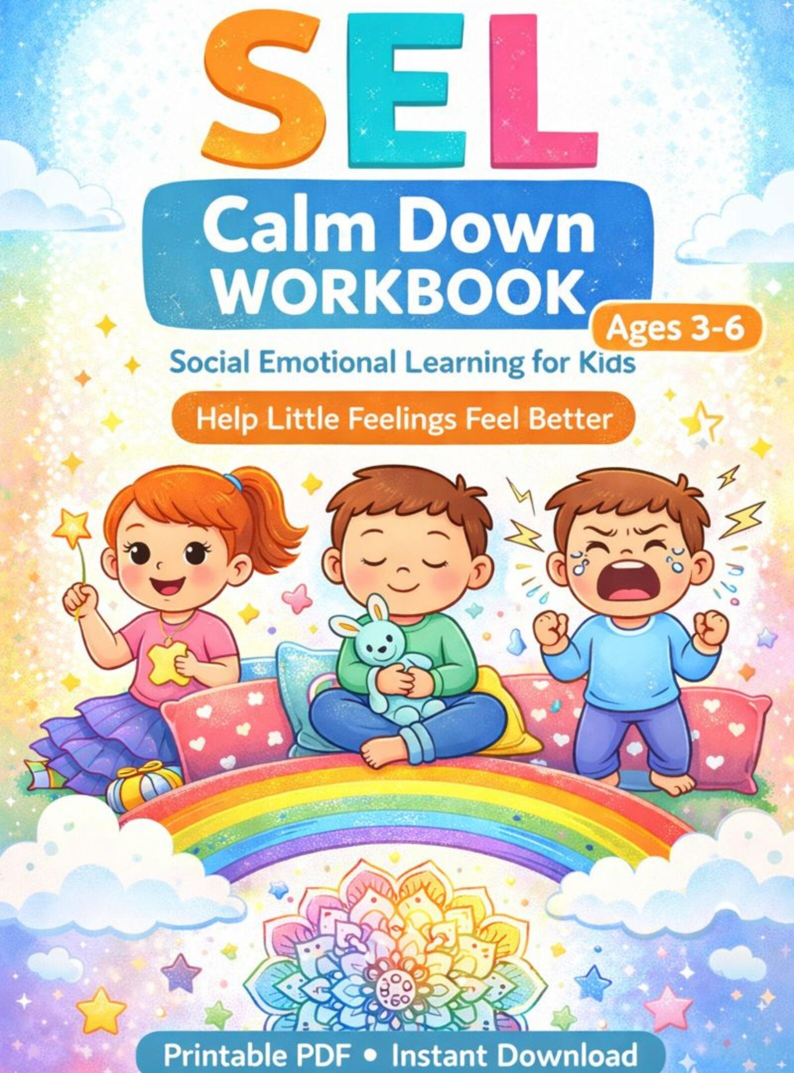 SEL Calm Down Workbook for Kids Ages 3–6 | Social Emotional Learning ...