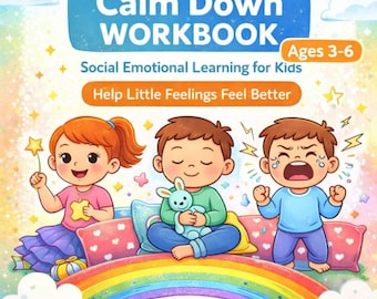 SEL Calm Down Workbook for Kids Ages 3–6 | Social Emotional Learning Printable | Calm Corner Activities | Feelings & Emotions PDF