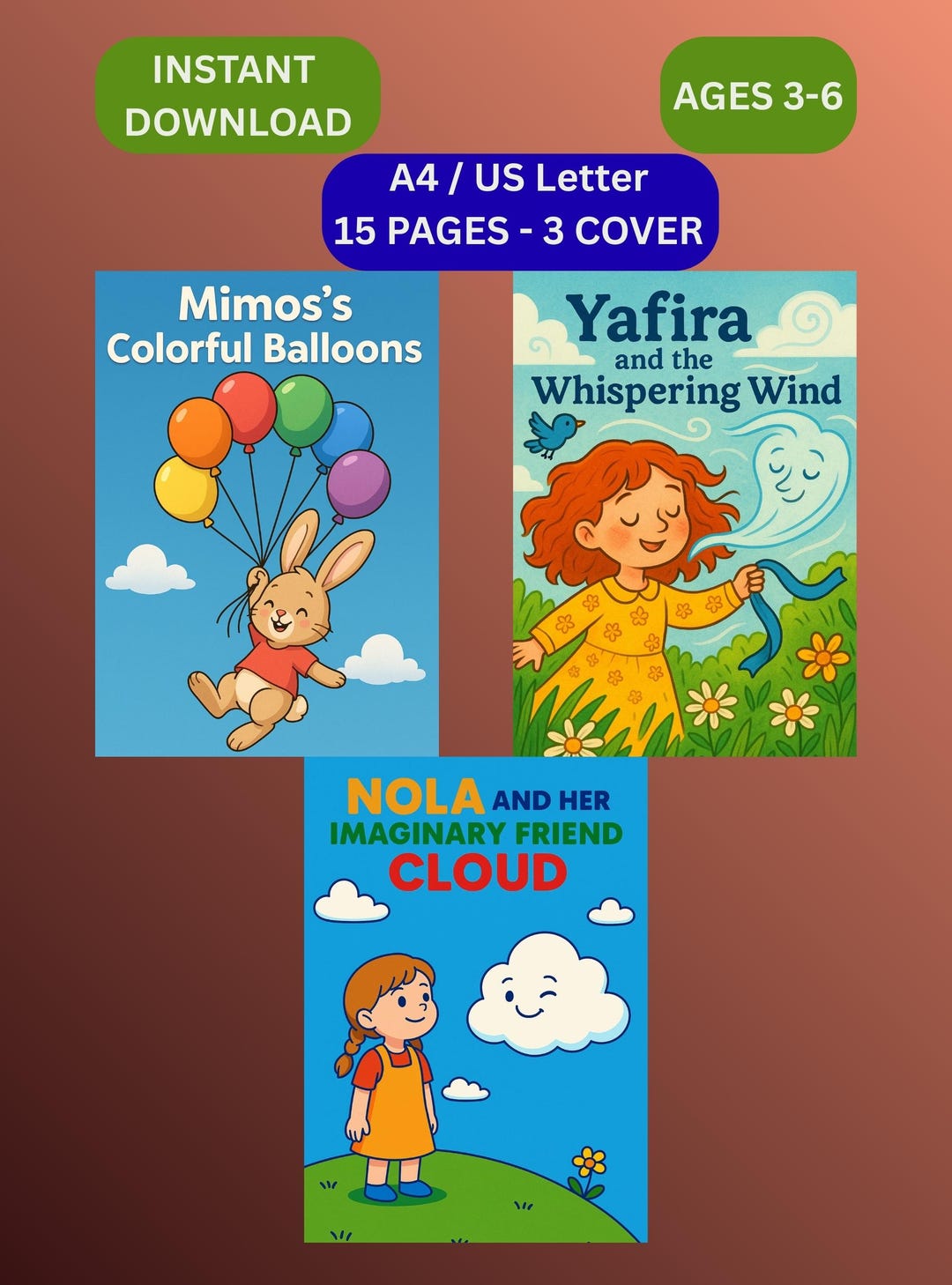 Printable Story + Coloring Book Bundle | 3 Emotional Preschool Stories ...