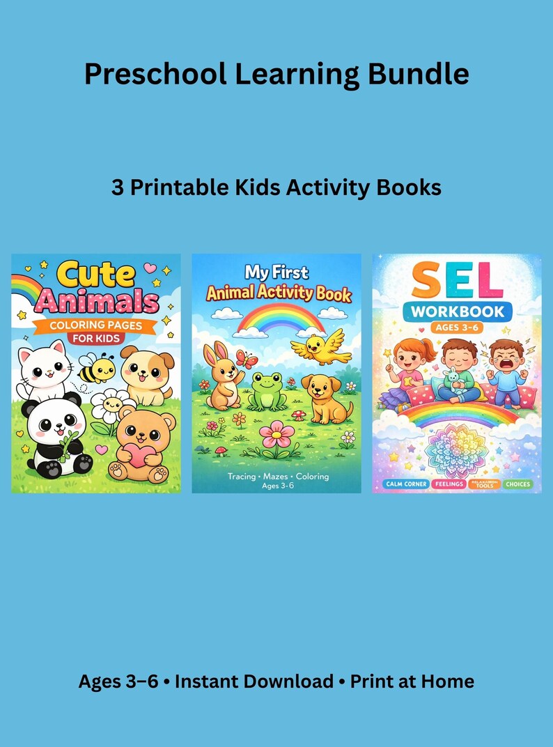 Preschool Activity Bundle Printable | Kids Coloring Pages Tracing Maze ...