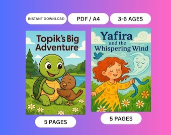 Printable Storybook Bundle: Kids Emotional Development & Adventure (PDF Download Ages 3-6)