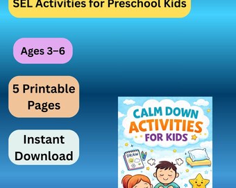 Calm Down Activities for Kids | Emotional Regulation Workbook | Preschool SEL Worksheets | Printable Feelings Activities