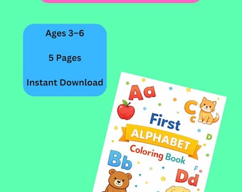 Alphabet Coloring Book for Kids, Letters A–E, Preschool Learning, Easy ABC Coloring Pages