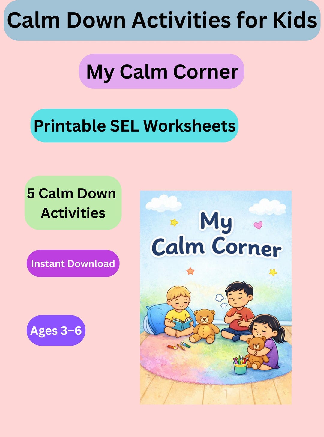 Calm Down Activities for Kids | Printable SEL Worksheets | My Calm ...