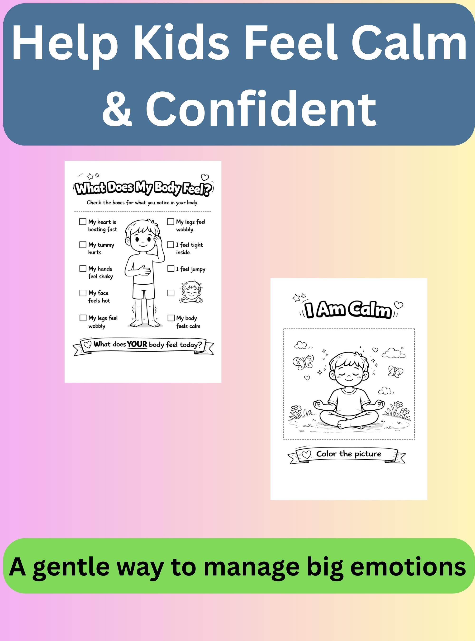 Calm Down Activities for Kids | SEL Feelings Workbook | Emotional ...